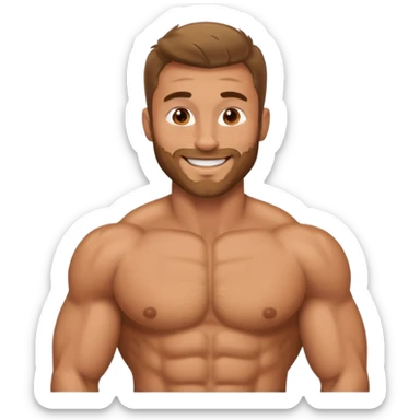 Muscular and chest hair man sticker