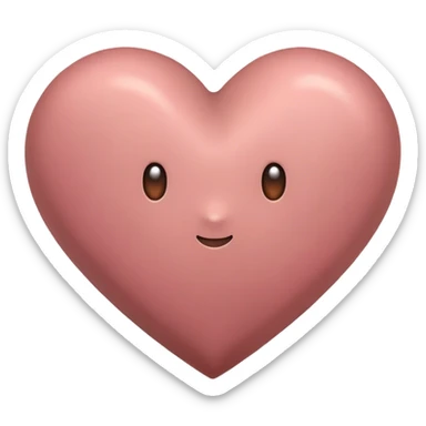 Grayish rosy brown heart sticker