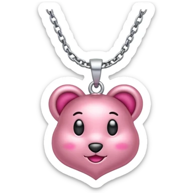 Un emoji de un collar de charms que incluya el color rosa sticker