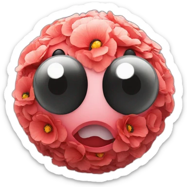 3d sphere with a cartoon poppy texture with big feminine eyes sticker