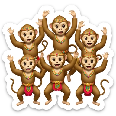 Halay çeken maymunlar sticker
