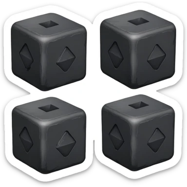 3 cubes of charcoal sticker