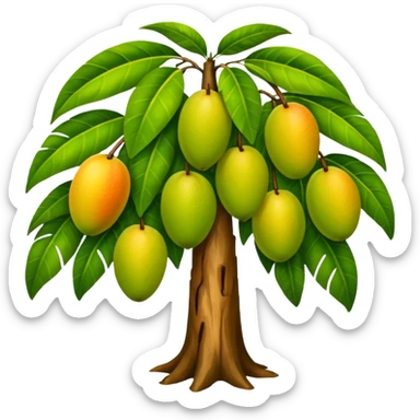Mango tree, very less mangos, big and heavy leafs. sticker