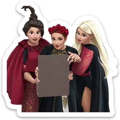 girls in elegant dresses sticker