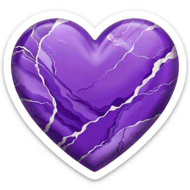 purple heart with a marble texture sticker