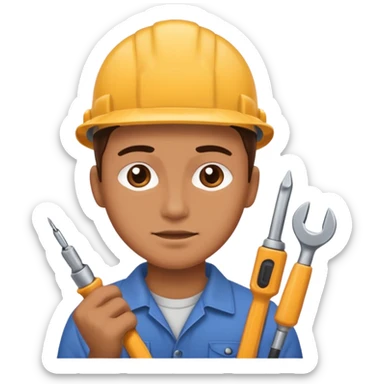 person Repairing a tool sticker