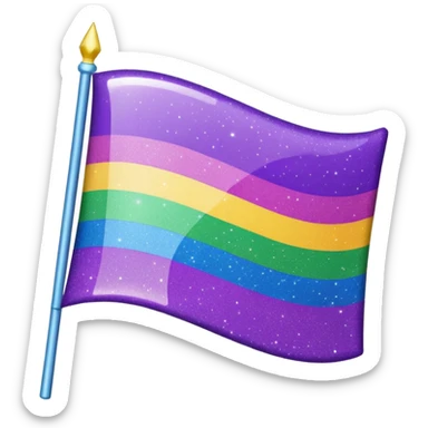 glitter cian and purple lgbtq sticker