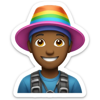 happy boy in a hat sticker