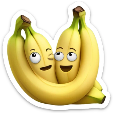 Bananas hugging eachother sticker
