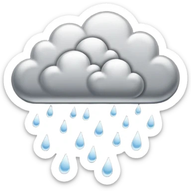 hand drawn rain clouds black and white sticker