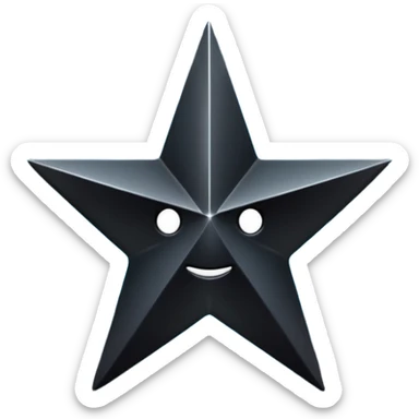 Black star over dark blue background. sticker