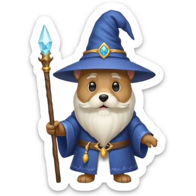 Dog wizard sticker