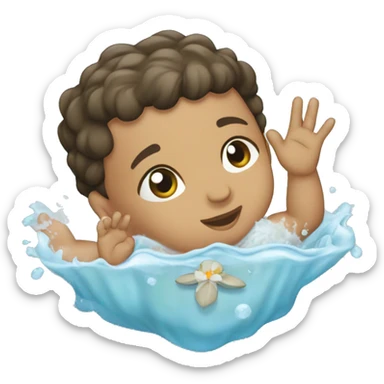 hispanic baby catholic baptism in water sticker