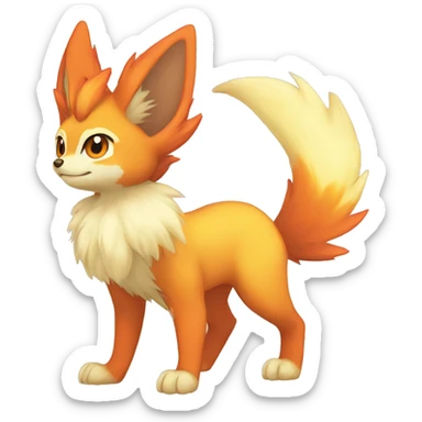  Fennekin-Flareon—Vulpix-Fakemon Full body sticker