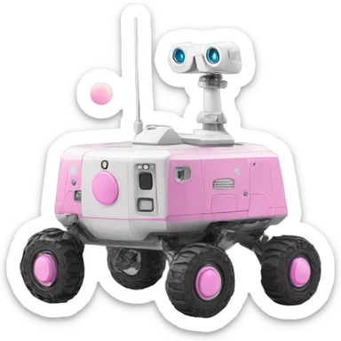 moon rover in pink color sticker