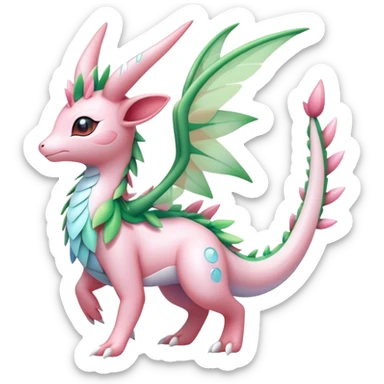 Shiny Exotic Cute Majestic Ethereal Sparkly Flygon-Sylveon-Shaymin-Meganium-Hybrid-Creature sticker