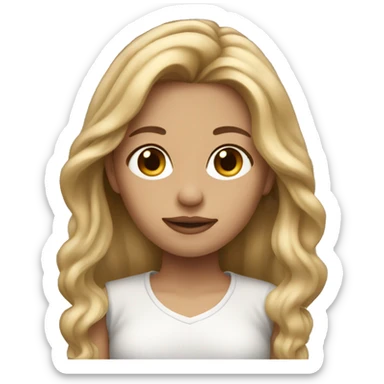 Girl with long dirty blonde hair  sticker