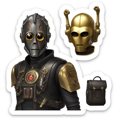 bounty hunter c3Po Satan’s backpack and saddlebags sticker