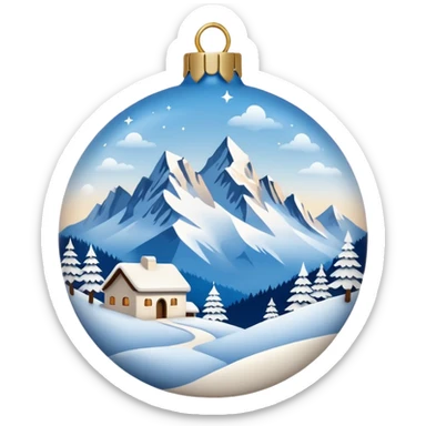 white christmas ornament with an alpine print  sticker