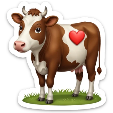 vaca con corazon para copiar y pegar en chat sticker