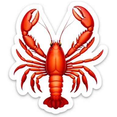 bright red lobster with big claws sticker