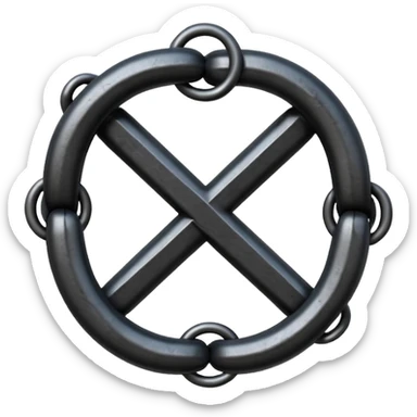 Emoji, gothic chain link shaped as number 8, forged from matte black steel, thick industrial form, subtle metal texture, no glow, no neon, flat emoji design, centered, transparent background sticker