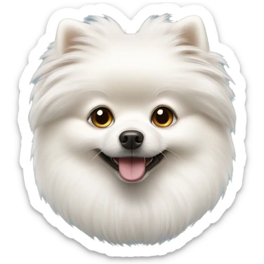 White Pomeranian dog sticker