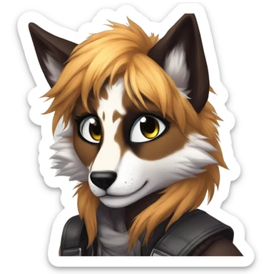 Edgy anthro furry by Falvie, LiLaiRa, AngieWolf sticker