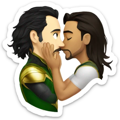 Loki kisses tony stark sticker