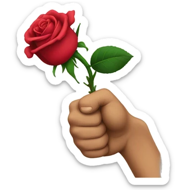 Rose with a fist sticker