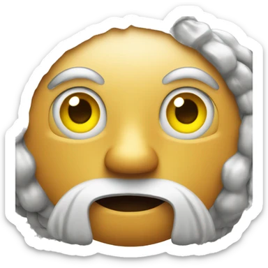 Face of grey Maine coin with small ginger spot on the forehead with yellow eyes and small ball in mouth sticker