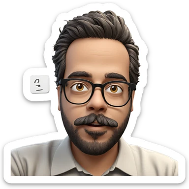 male portrait with glasses sticker