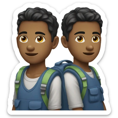 Boy 15 years old have little of beard and black hair  sticker