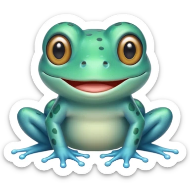 cute cyan frog sticker