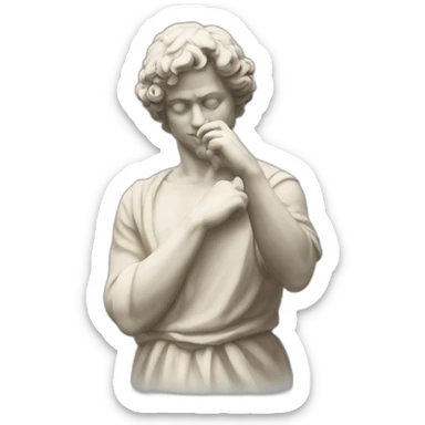 italian statue doing pinched fingers italian gesture sticker