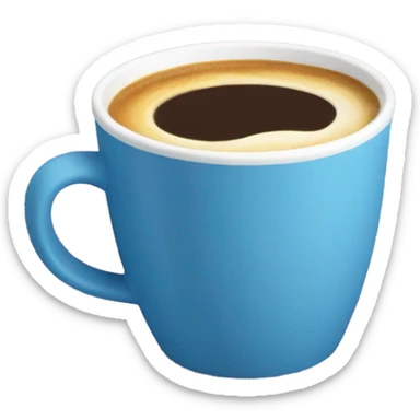 Flat white in a blue cup sticker