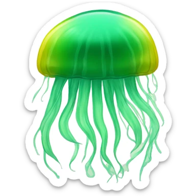 jelly Fish Green yellow sticker