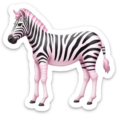 light pink white pretty zebra full body sticker
