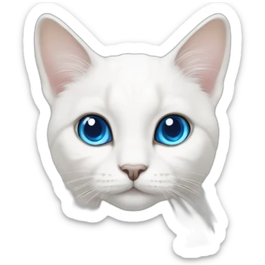 White lop-eared cat with blue eyes sticker