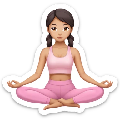 asian yoga girl light pink clothes  sticker