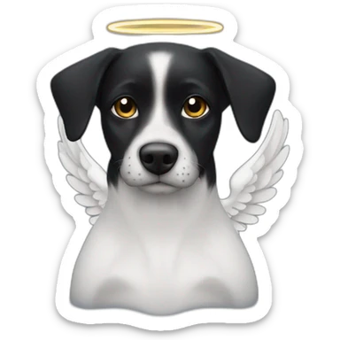 black-small-dog-angel-halo sticker