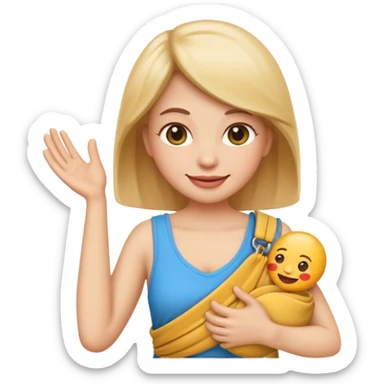 emoji-style face with arm in a sling, cheerful sticker