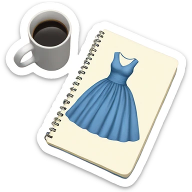drawing of a dress on a notebook sticker