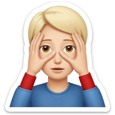 Hiding hands over eyes sticker
