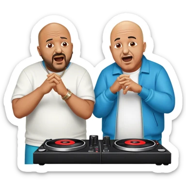 Two bald black old guys yelling at DJ khaled sticker
