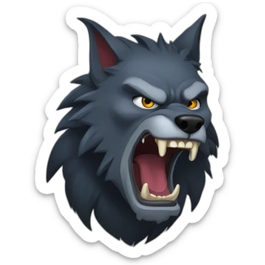 Evil werewolf howling sticker