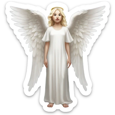 Hyper Realistic pale angel full body with halo sticker