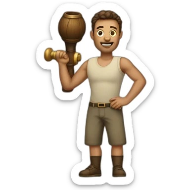 Men with a macebell sticker