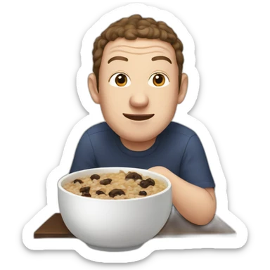 mark zuckerberg eating dark brown porridge sticker