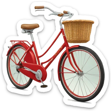 peugeot vintage red bike with basket  sticker